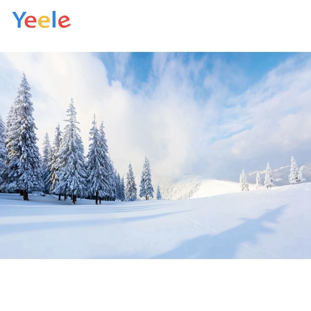 Yeele Winter Landscape Snow Pine Nice Sky Sunshine Photography Backdrop Personalized Photographic Background For Photo Studio