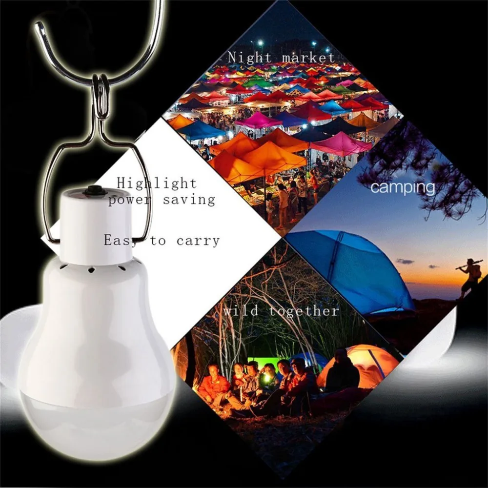 

Portable Solar Light 15W 110LM Solar Powered Energy Lamp 6V LED Bulb for Outdoors Camping Light Tent Solar Lamp Fishing Light