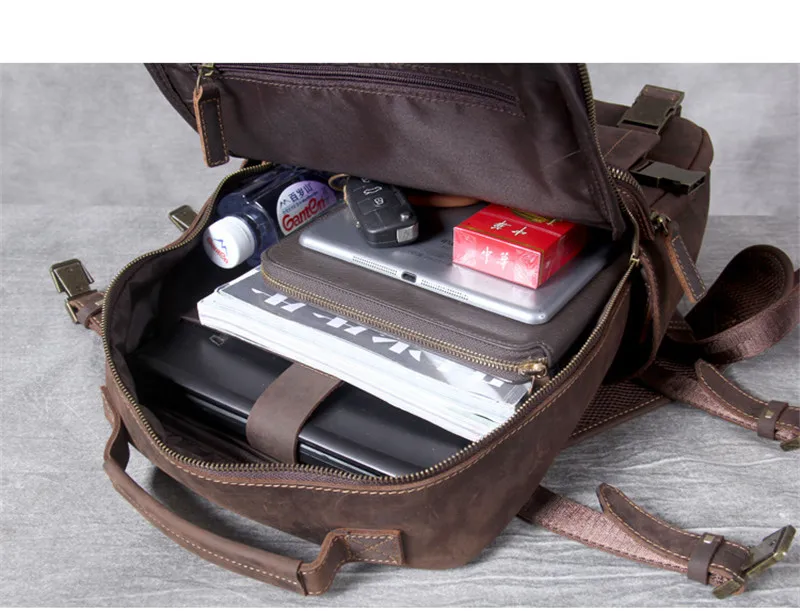 PNDME Винтажный Мужской рюкзак из воловьей кожи с защитой от кражи, повседневный высококачественный рюкзак из натуральной кожи для путешествий, сумка для ноутбука