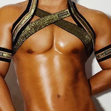 Lingerie Bandage Chest-Harness Elastic-Belt Shoulder-Straps Party-Costume Muscle Mens