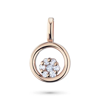 

Pendant in red gold with diamonds