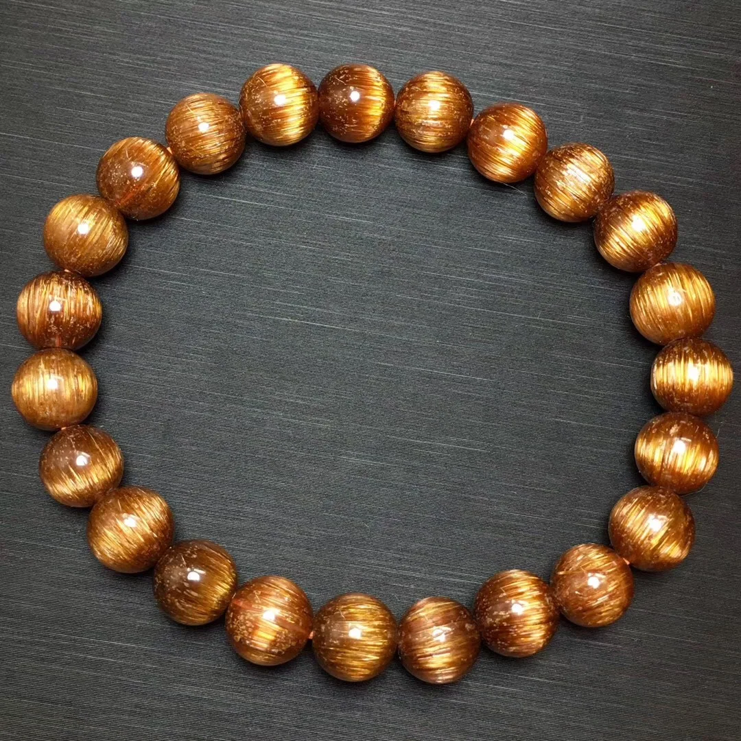 

Natural Copper Rutilated Quartz Single Loop Bracelets Color Beautiful Crystal Clean Hair Densely Simple Versatile Glorious