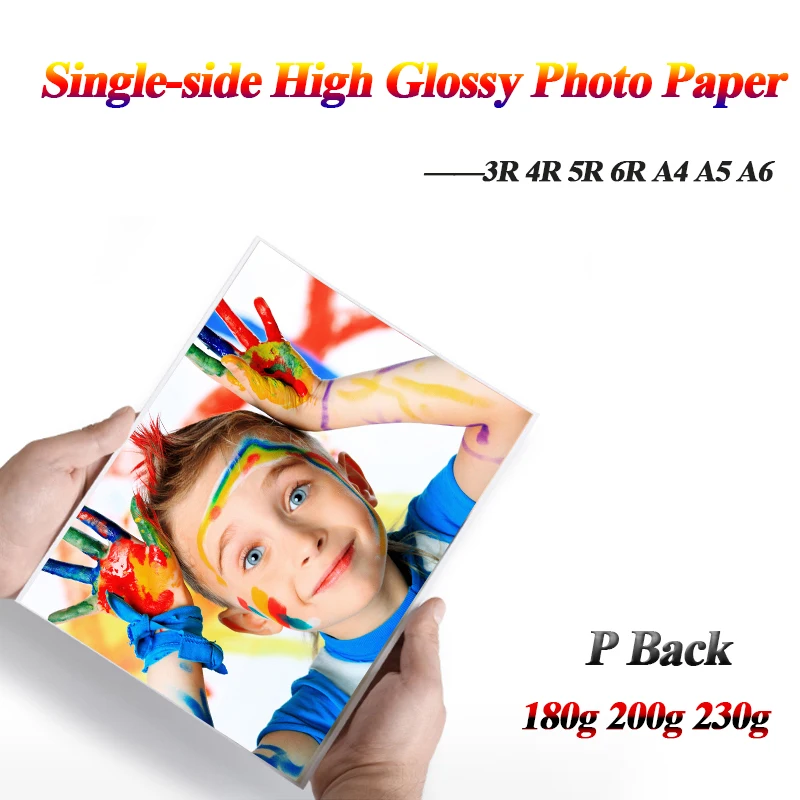 Papel fotográfico PAPEL DE 3R 4R 5R 5R A4 A5 A6 100 hojas para impresora de inyección de tinta de alto brillo fotográfico papel impreso revestido