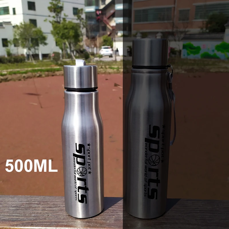 Silver-500ml Шейкер для протеина из нержавеющей стали, бутылка для воды в виде порошка, новая спортивная чашка для напитков, чайник, сохраняющая холода, Hidro, фляга, My Drink, посуда для напитков - Цвет: Silver-500ml