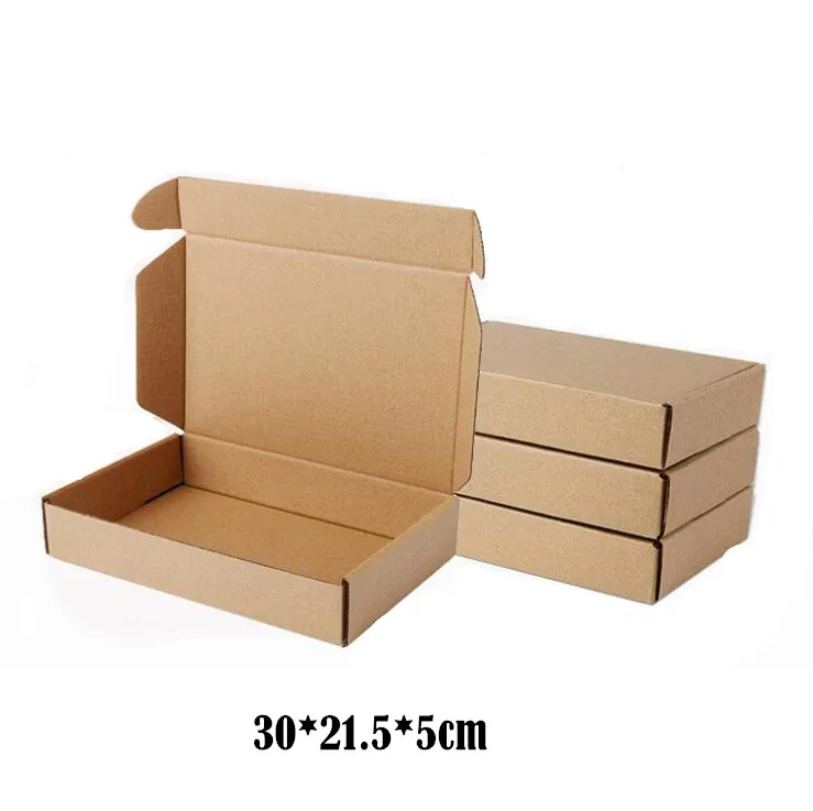 Cajas de cartón Kraft marrón para negocios, embalaje de envío rápido, caja de correo, 30x21,5x5cm, 10 unids/lote - AliExpress Hogar y jardín