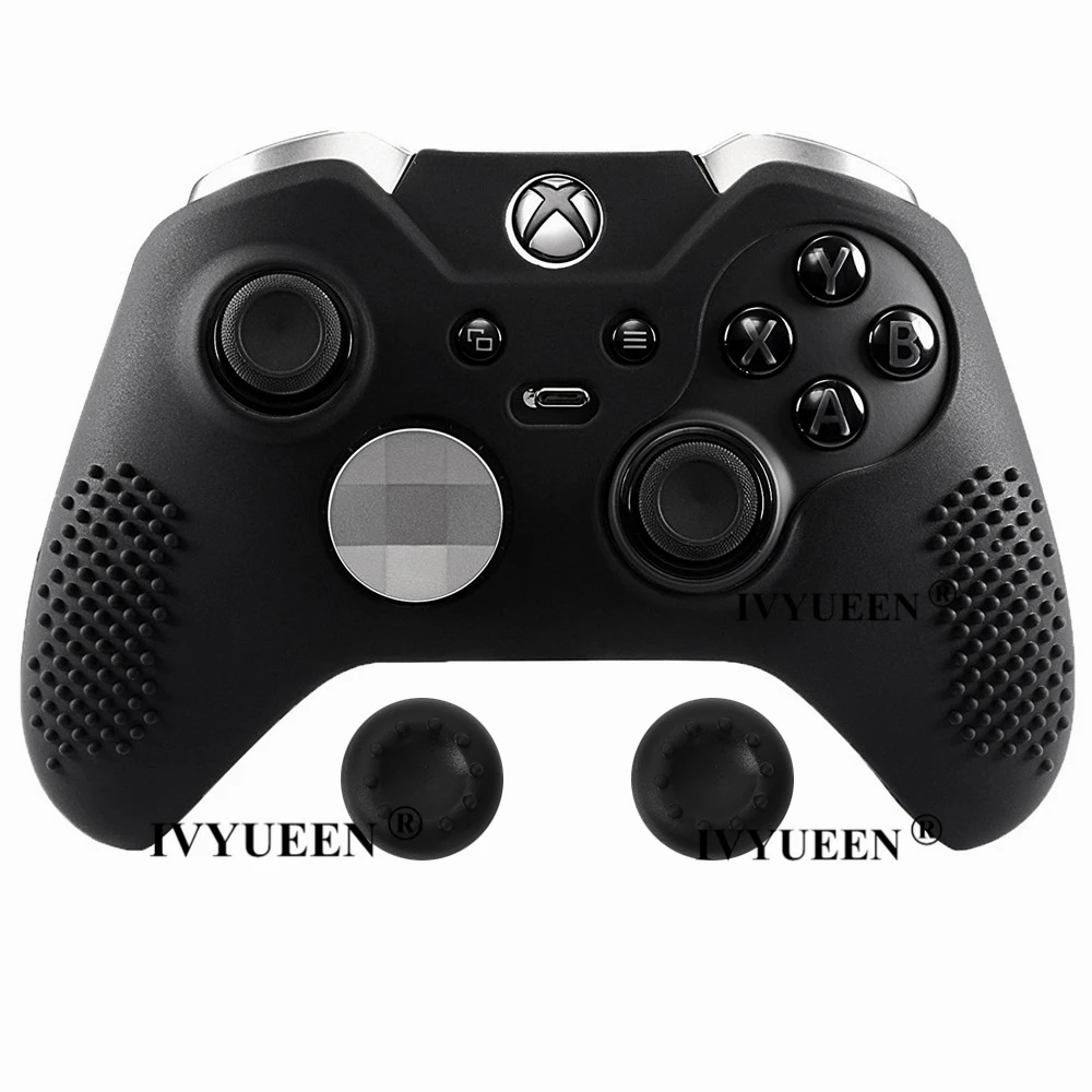 IVYUEEN Шипованный Противоскользящий силиконовый резиновый чехол для XBox One Elite контроллер с 2 джойстиками - Цвет: Черный
