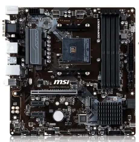 Новая материнская плата MSI B450M PRO-VDH PLUS для настольных ПК DDR4 с разъемом AM4 64GB USB2.0 USB3.1 HDMI DVI VGA B450