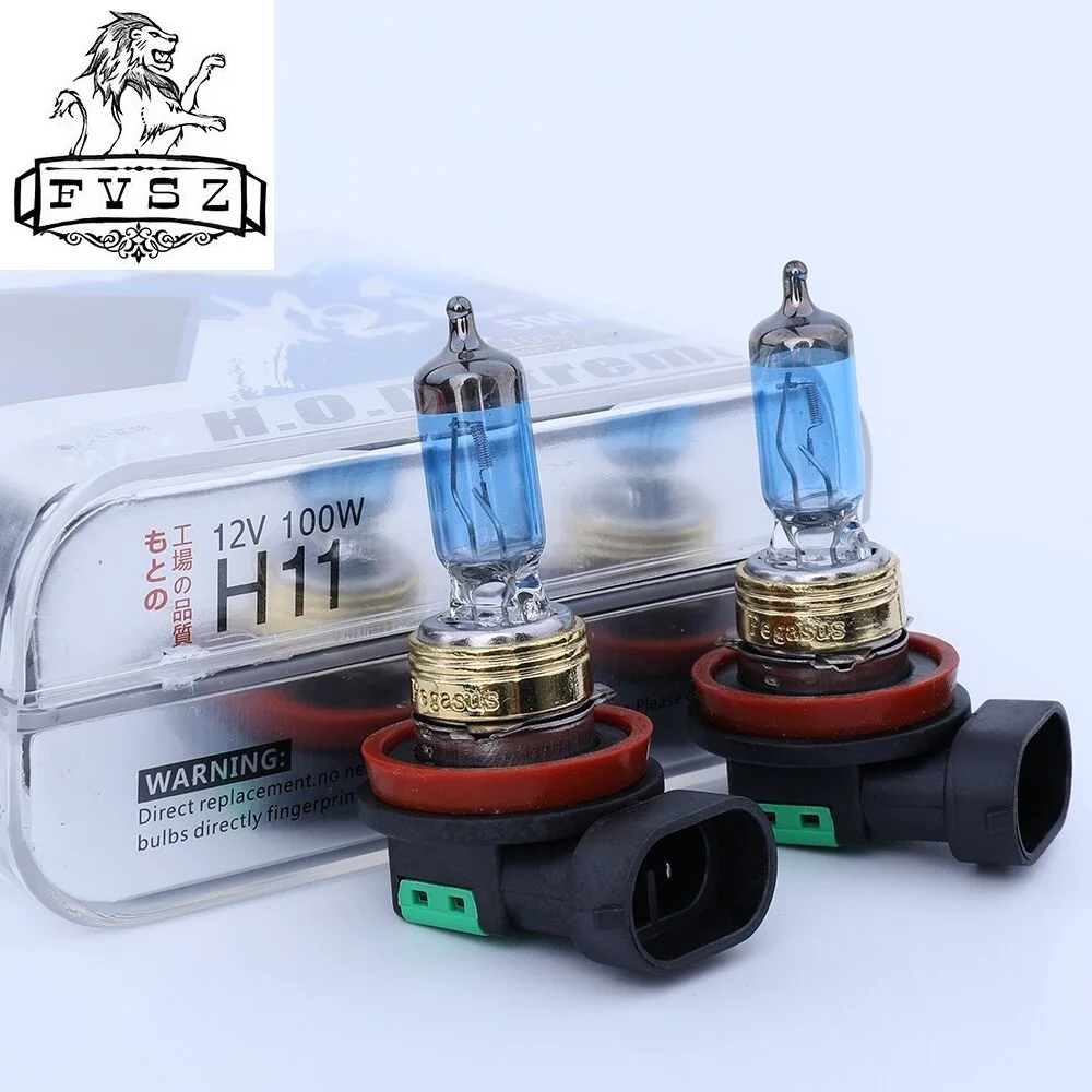 

2PCS steam hernia 100 w 2800lm 12v H11 iodine tungsten lamp Super White 5000k quartz glass deep blue car xenon lamp lamp light