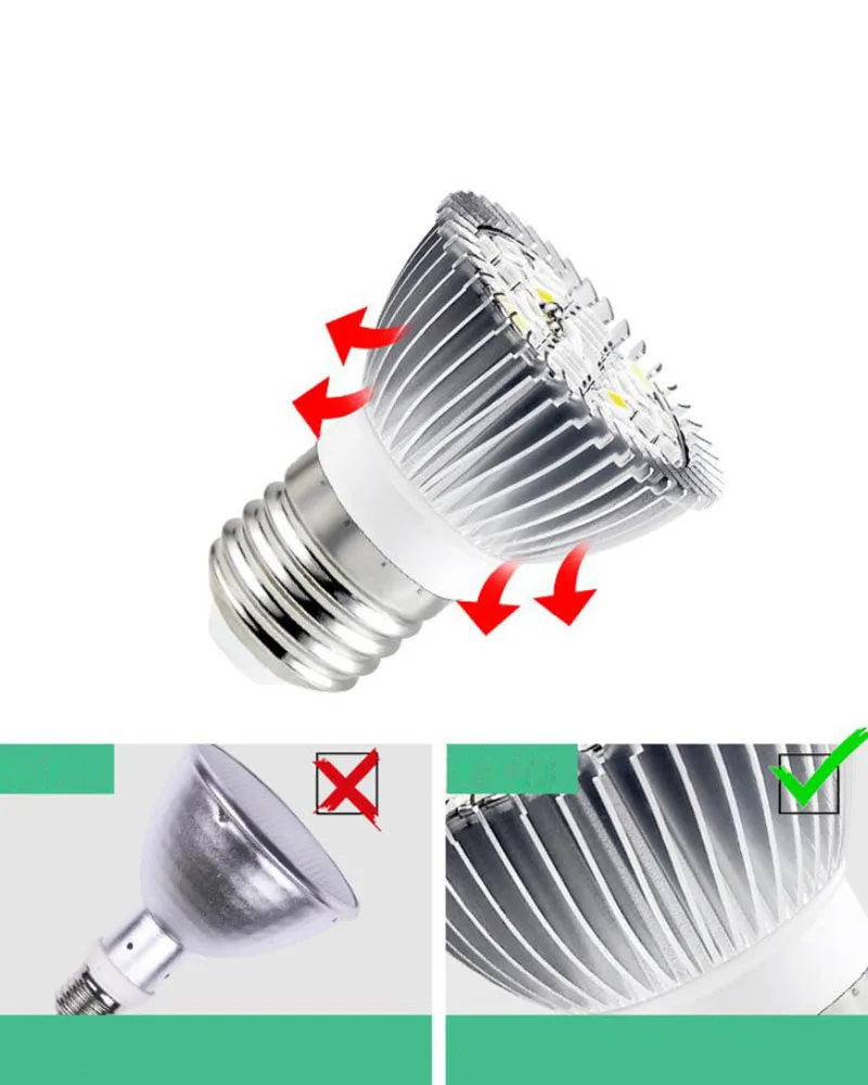 Description Picture 5 of item40 150 200 LED plant Grow Light Full Spectrum Sunlike E27 phyto lamp Bulb Aluminum For Indoor Hydroponics Flowers Growing A1