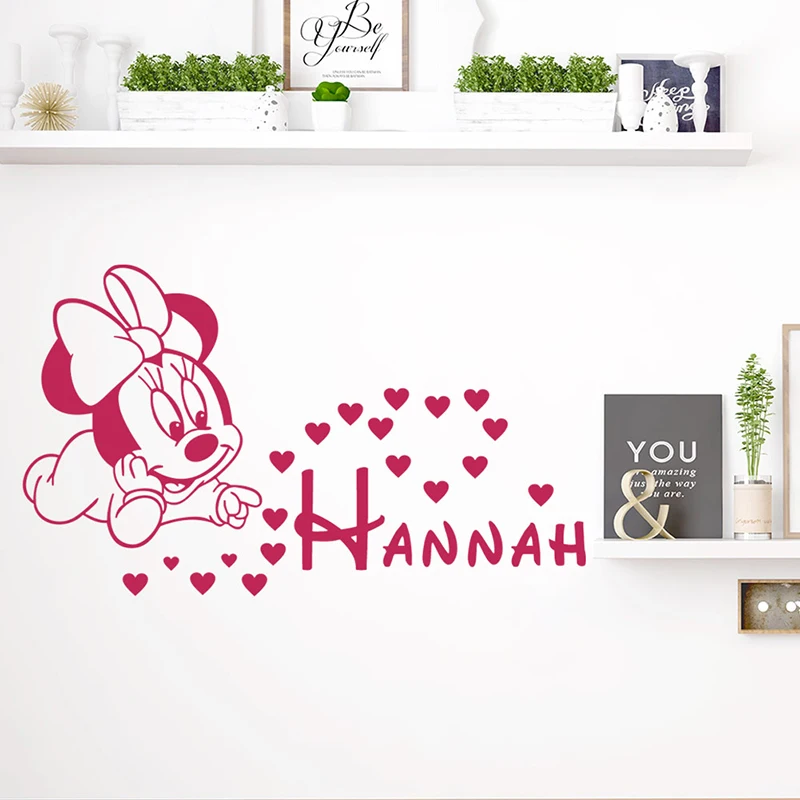 Cartoon Disney Minnie Mouse Love Wall Stickers For Home Decor Living Room Girls Room Nursery Poster Vinyl Mural Wall Art Decals Cartoon Disney Minnie Mouse Love Wall Stickers For Home Decor Living Room Girls Room Nursery Poster Vinyl Mural Wall Art Decals