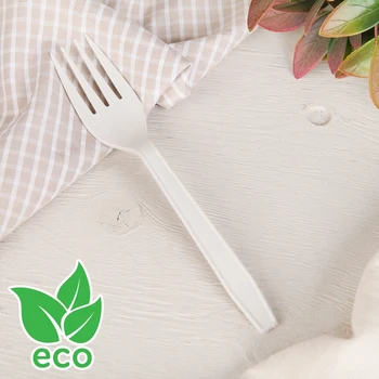 

Fork "Nature" 15.8 cm, corn starch, 50 / pack, white