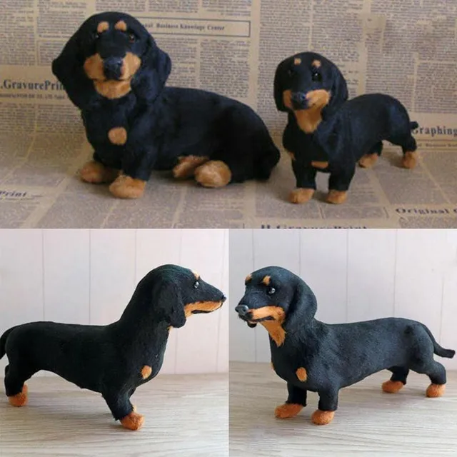 Realistic Dachshund Simulation Black Dog Toy Animal Dog Cute Puppy Dog Children Gift At Home Decoration Husky Dachshund 6