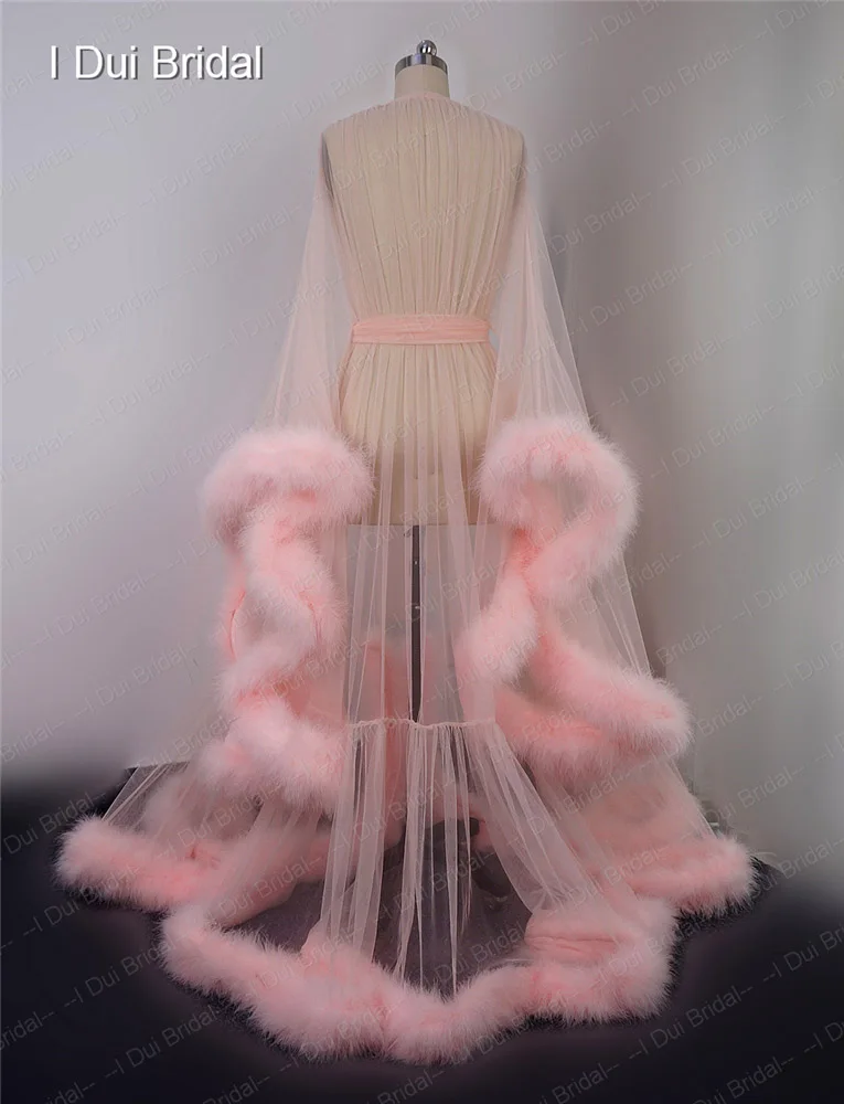 Women's Vintage Nightwear Robes Fur Trim Sheer Sleeves Wedding Dresses Plus  Size | eBay