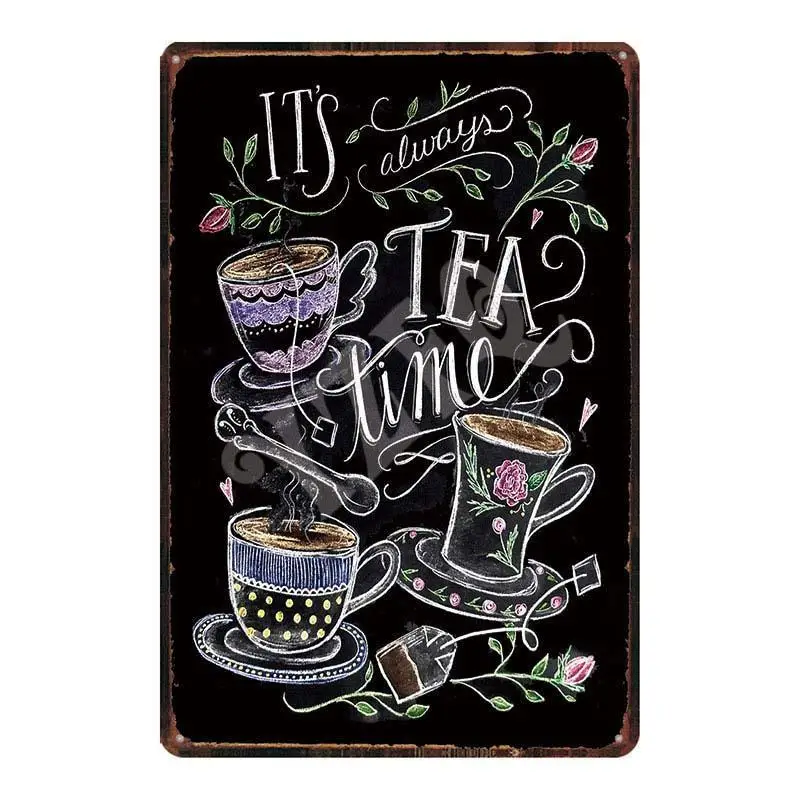 Caffe Винтаж металлические тарелки еда жестяные знаки шикарные стены кухня ресторан ретро домашний декор DU