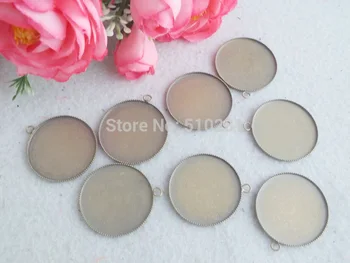 

Free Shipping !!! Z-1466 500pcs 30mm round Antique Bronze charm pendant base blank jewelry accessories