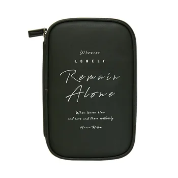 

Pure Color PU Leather Flat Zipper Bag Romantic Cool Pencil Case Gift 14.5*2.5*22cm Free Shipping