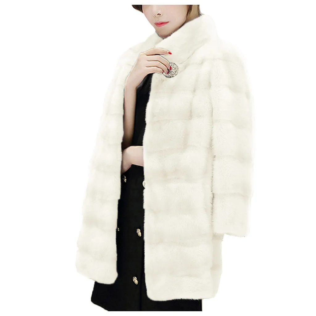 Veste femme manteau femme зимнее пальто для женщин модное длинное пальто до колена Женская винтажная куртка из искусственного меха Верхняя одежда с отворотом chaqueta mujer