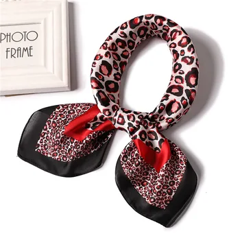 

Silk Square Scarf Designer Print Women Neck Wraps Leopard Foulard Lady Small Shawls Pashmina Hijab Scarves 2020 New
