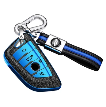 

Fashion PC+Leather grain Car Key Case Full Cover For BMW X1 X3 X5 X6 7Series 1 2 5 7 F15 F16 E53 E70 E39 F10 F30 F48 F39 G30 G11