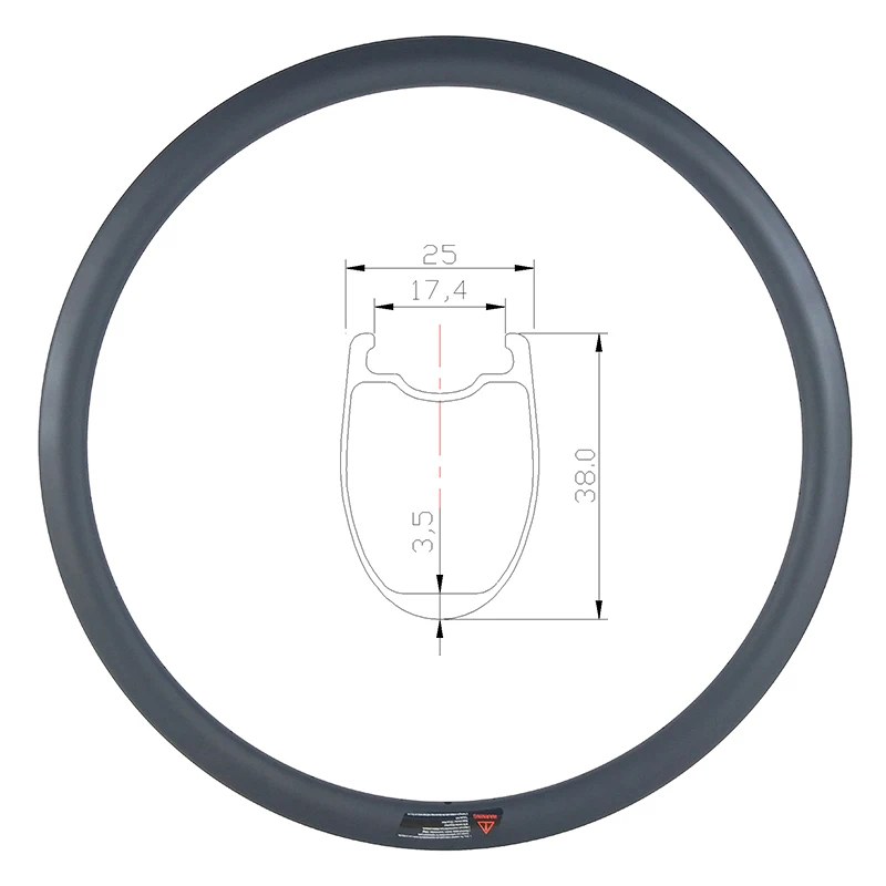 700c 38 мм clincher бескамерная дорожная велосипедная карбоновая оправа u-образной формы 25 мм шириной 3 К UD матовая глянцевая 20H 24H 28H 32H циклопоперечное колесо