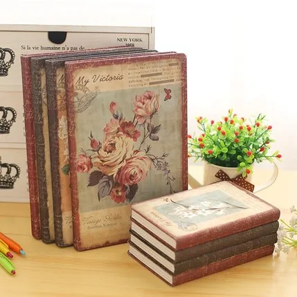 Retro Padrão Jingu Sonho Caindo Flor Pano Criativo Retro Estilo Europeu Estudante Bloco de Notas Superfície Dura Caderno Diário Livro