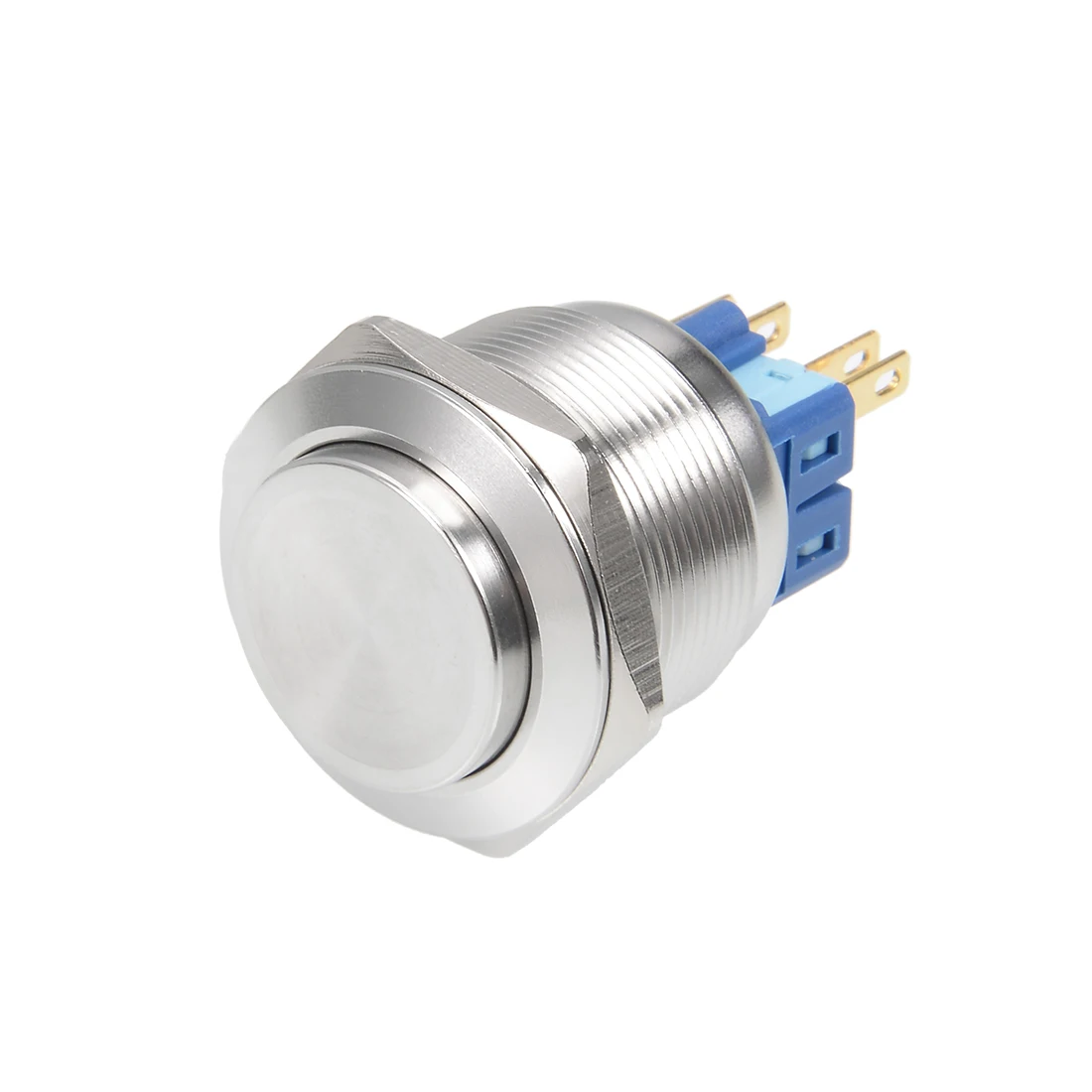 

uxcell Momentary Metal Push Button Switch 25mm Mounting Dia 5A 4 Screw Terminals High Flat Head