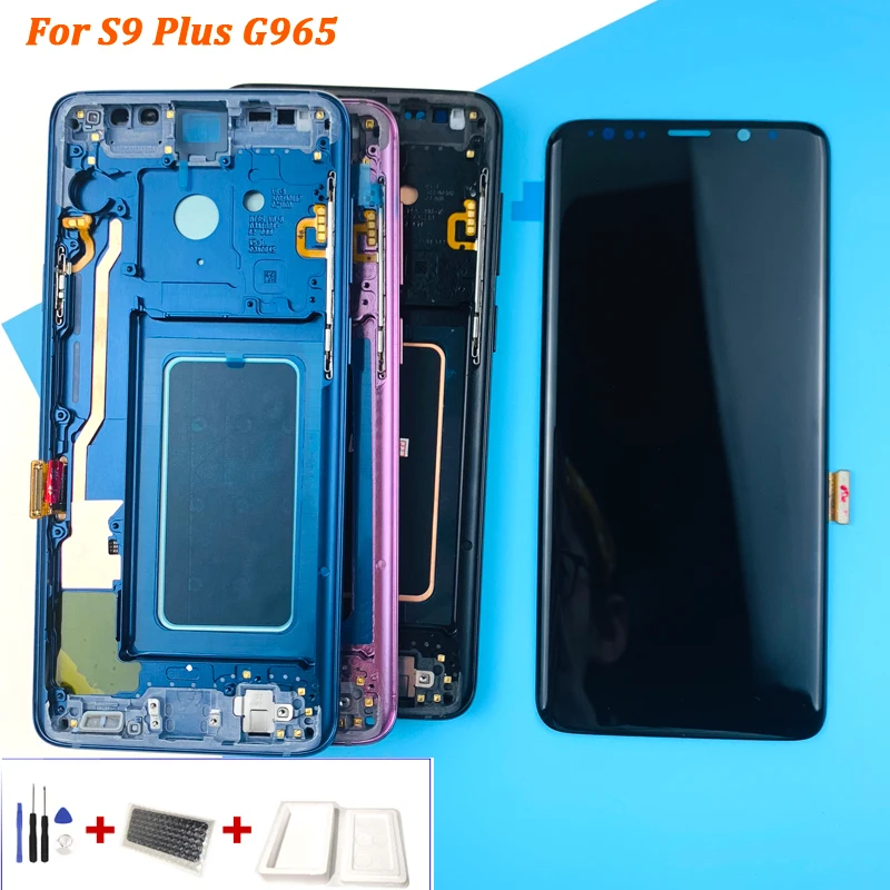 

Tested Original LCD For SAMSUNG S9 PLUS G965 LCD for Samsung S9 G960 LCD Screen Touch Digitizer Assembly With frame