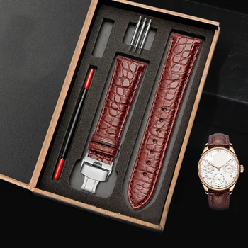 

Alligator leather watch strap black brown bracelet Genuine leather band 12mm 20mm 24mm strap Watch accessoriesGift box packaging