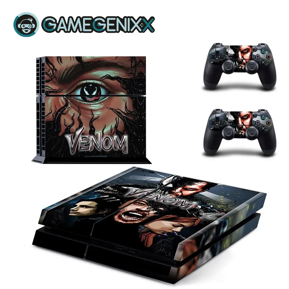 Защитная Наклейка GAMEGENIXX для PS4 консоли и 2 контроллеров-Venom - Цвет: Venom