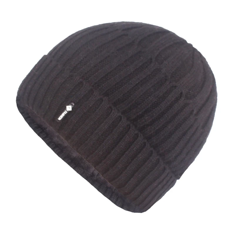 Men Women Winter Warm Knitting Hats Wool Baggy Slouchy Beanie Hat Skull Cap Velvet Lining Knitted Cuffed Beanie