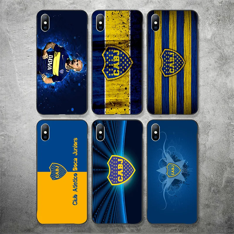 Чехол для телефона FC Boca Juniors iphone XR 11 Pro XS Max X 5 5S черный DIY мягкий чехол Abila SE 7 8 6 6S Plus