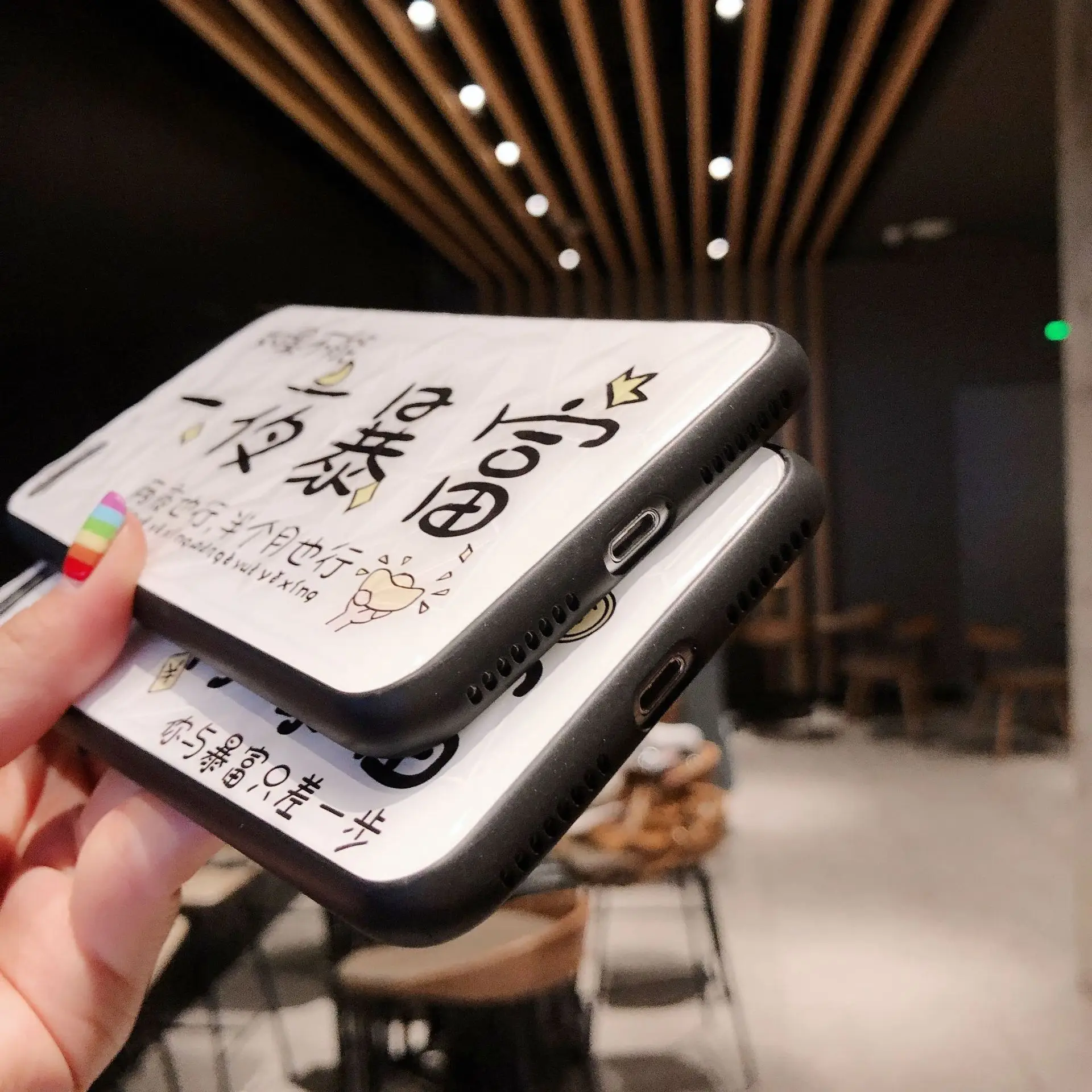 Креативный текст для Apple iphone XR 8plus OPPO R9 мобильный телефон оболочка персональный тренд iphone xs max Алмазный 3D Алмазный Узор