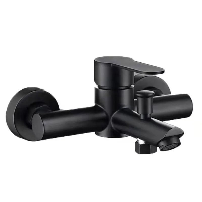 304 Stainless Steel Bathroom Shower Faucets Triple Bathtub Faucet Hot and Cold Water Mixer Valve Nozzle Tap Wall Mounted bathroom faucet bathroom shower faucet set