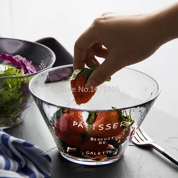 

Transparent Fruit Fishing Glass Salad Bowl Creative Nordic Japanese Home Cute Small Vegetable Dessert Bowl