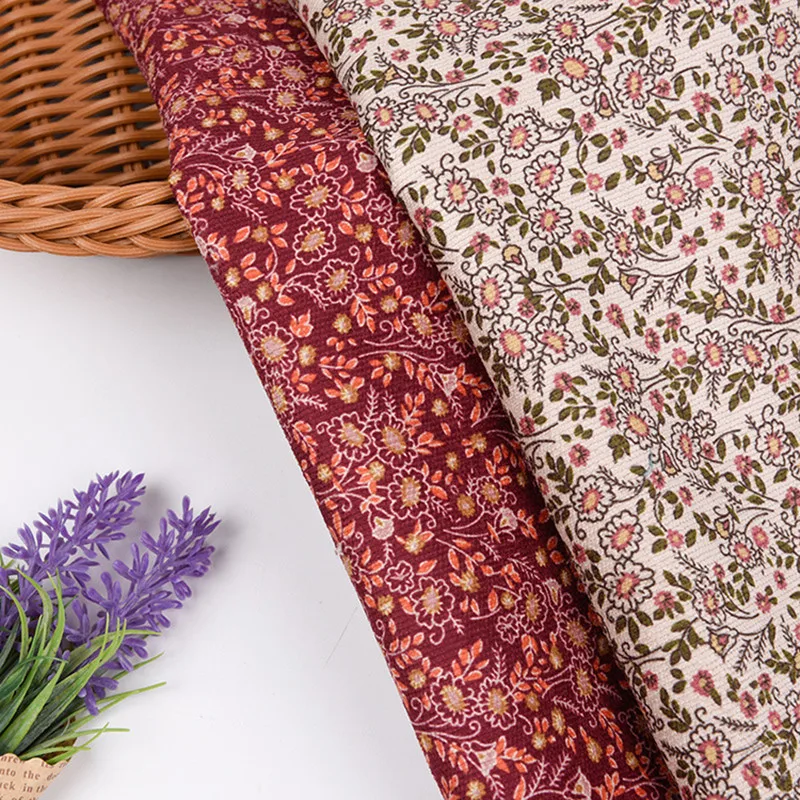 Half Meter Autumn Winter New Design Little Flower Print Cotton Corduroy Fabric For Shirt Coat Face Shoe Surface T1498 Half Meter Autumn Winter New Design Little Flower Print Cotton Corduroy Fabric For Shirt Coat Face Shoe Surface T1498