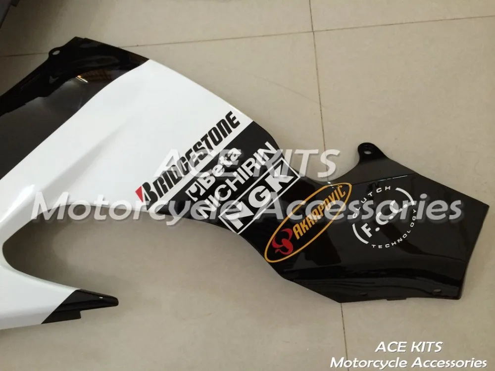 Мотоциклетный обтекатель abs подходит для kawasaki Ninja ZX10R 2006 2007 корпусные детали формы белый черный ACEKITS Магазин № 0173