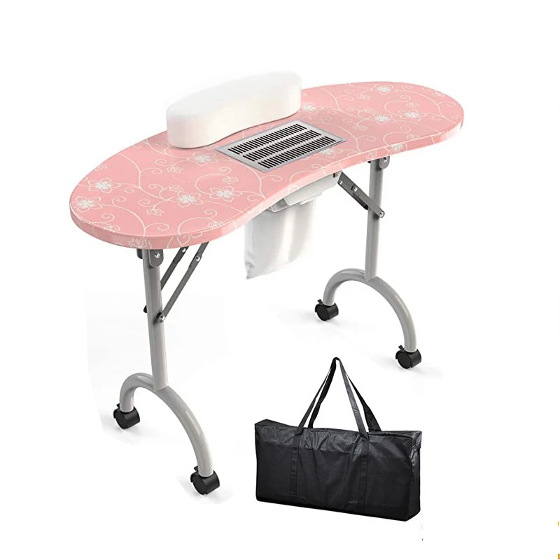 Pink Manicure Table With Dust Collector Hand Wrist Carry Bag And Fan For Nail Station Beauty Salon Home Manicura Mani Desk Nail Tables Aliexpress