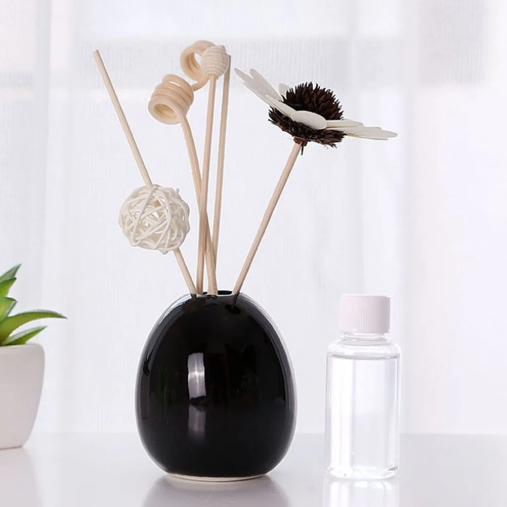 Artificial Flower Ceramic Vase Essential Oil Perfume Bottle Holder Aroma Diffuser for Home Living Room Bathroom Hotel Car Decor