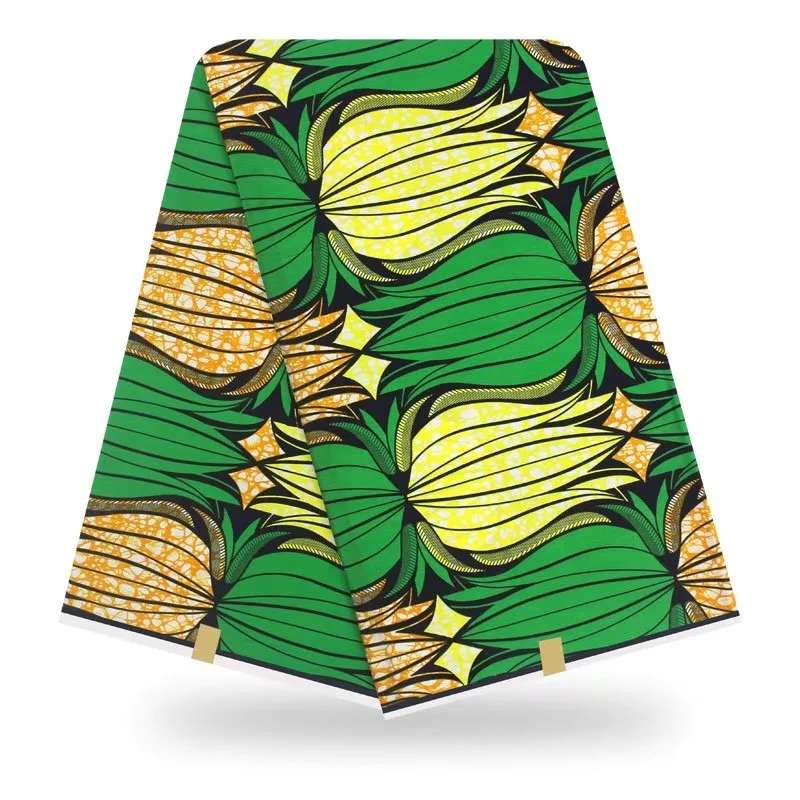 

100% Cotton African Wax Prints Fabric Soft Breathable High Quality Veritable Dutch Wax Block Fabrics 6Yards For Bags,Party Dress