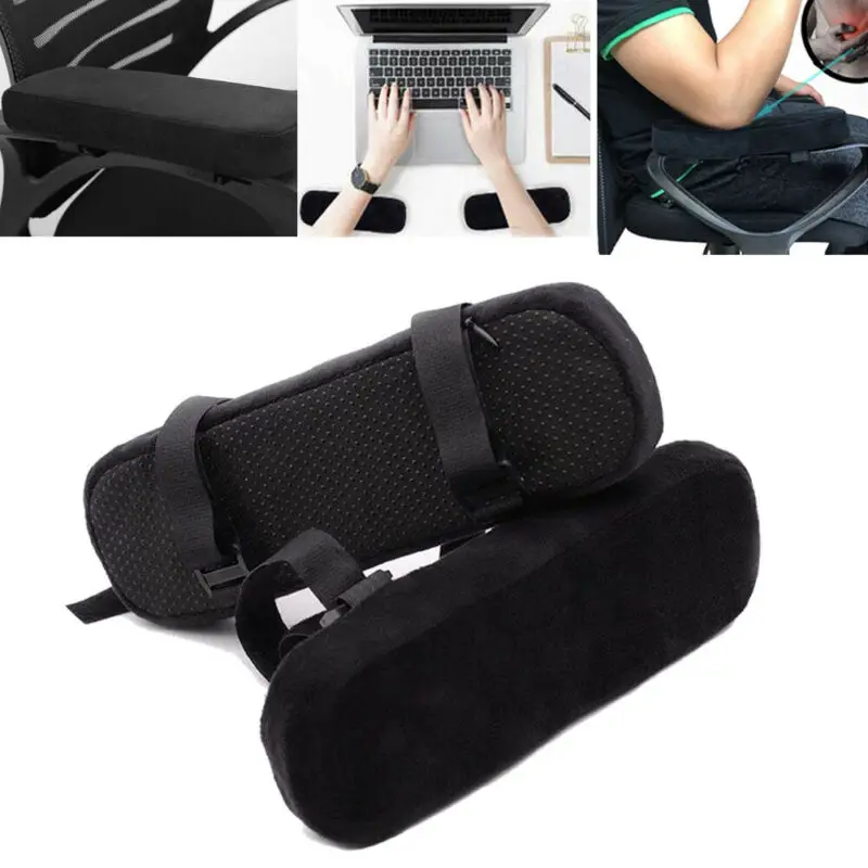 

Faroot Durable 2x Chair Armrest Pad Anti-slip Washable Memory Foam Elbow Cushion Removable for Wheelchair Hone Office Supplies