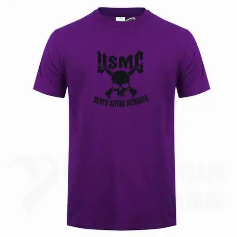 Usmc Marines Skull футболка с пистолетами художественный дизайн Мужская Футболка Высокое качество 16 цветов Чистый хлопок короткий рукав тройники уличная хип-хоп