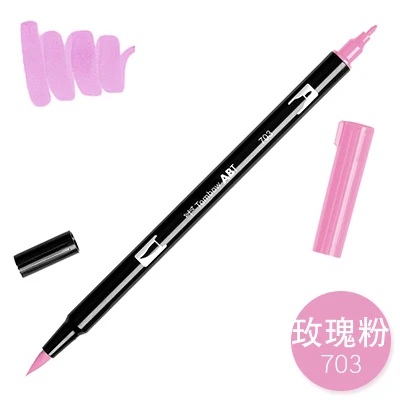 1 шт. TOMBOW AB-T Япония 96 цветов художественная кисть Ручка Двойные головки маркер Профессиональный водный маркер ручка живопись Kawaii канцелярские принадлежности - Цвет: 703