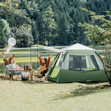 

5-6 People Pop-up Camping Tent Automatic Strut UV Protection,Air Convection,Waterproof Fabric Outdoor Tent For Family Hiking