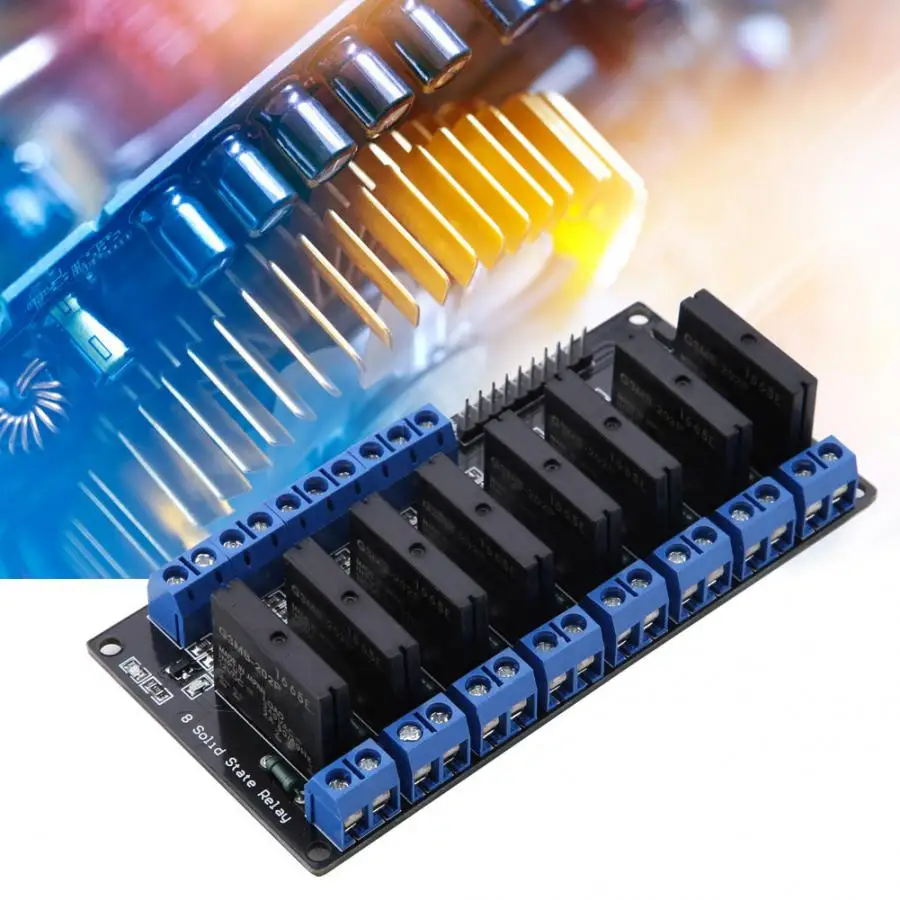 

5V 8 Channels Solid State Relay Module DC to AC Low Level Trigger SSR with Fuse for Arduino
