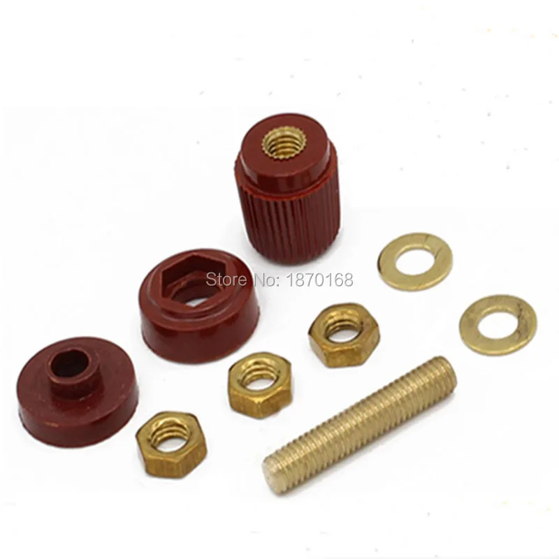 2 Pcs plastic shell Male threaded diameter binding post terminal 5/6/8/10MM Copper post 5-10mm Regulator welder