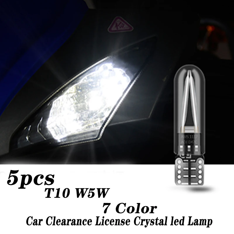 

5pc 7Color For Volkswagen VW Passat B6 B5 B7 Golf 4 5 7 6 Polo Opel Astra J H Corsa Car Clearance License Crystal T10 led Lamp