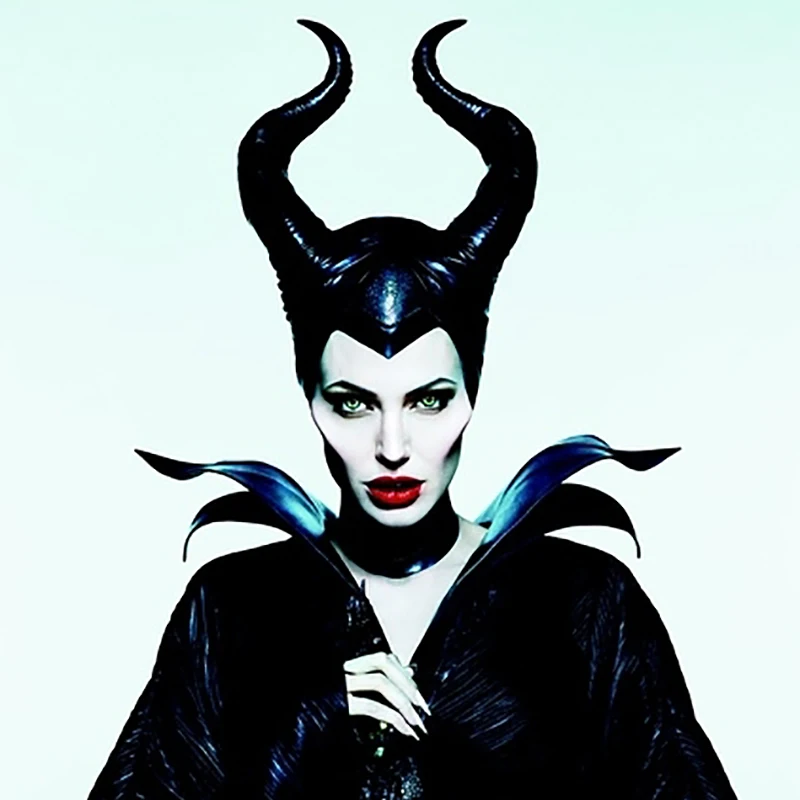 Хэллоуин косплей Maleficent ведьма рога шляпа Балаклава латексный шлем вечерние Черная Королева