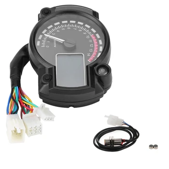 

SLGJMP General Motorcycle LCD Speedometer Odometer LCD Instrument Anti-Hyun Display Red and Blue Light Switch