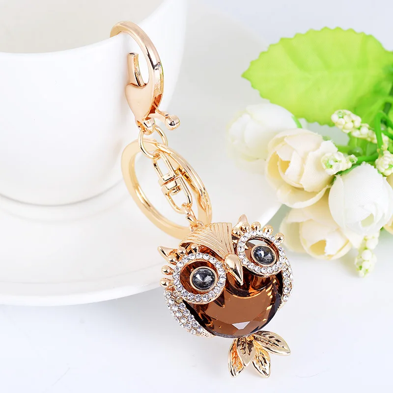 coffer owl keychain Модный Большой Хрустальный брелок Сова стразы брелок автомобильный брелок для ключей женский держатель подвесные аксессуары для сумок брелок для ключей в виде животного - Цвет: coffer owl keychain