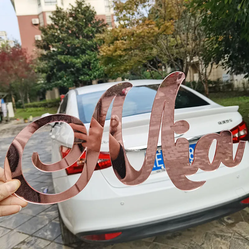 Mirror Rose Gold Acrylic Baby Name Sign Personalized Wedding Name Sign Birthday Party Decor Baby Shower Backdrop